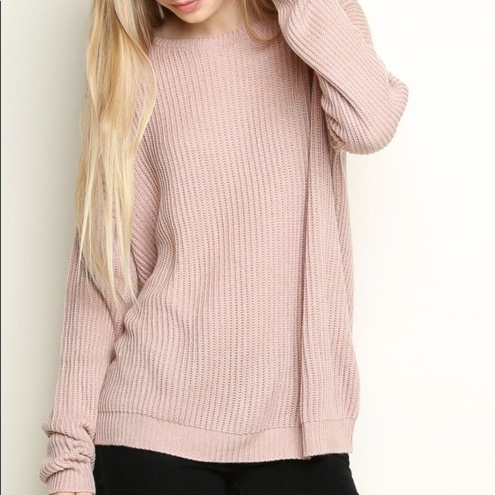 Light pink knit Brandy Sweater!